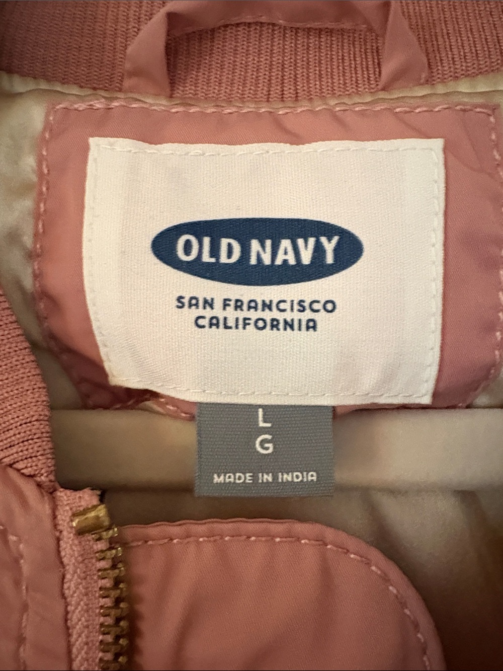 Old Navy Dusty Rose Bomber Jacket with Gold Hardware - Picture 3 of 9